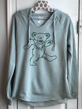 Grateful Dead x Section 119 Women’s Dancing Bear Hoodie Sage Green Size Small